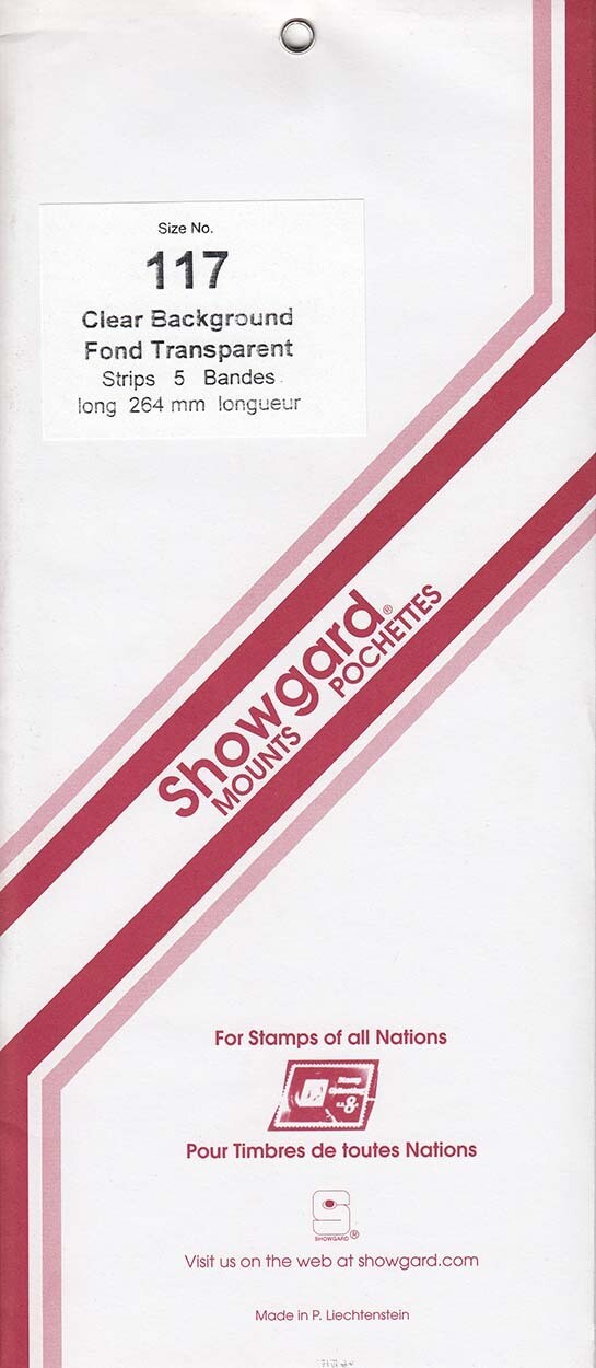 Showgard Stamp Mount Strips: 117mm - Clear
