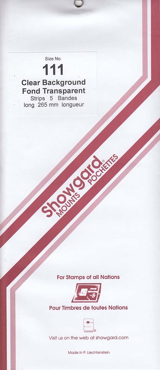 Showgard Stamp Mount Strips: 111mm - Clear Showgard Stamp Mount Strips: 111mm - Clear
