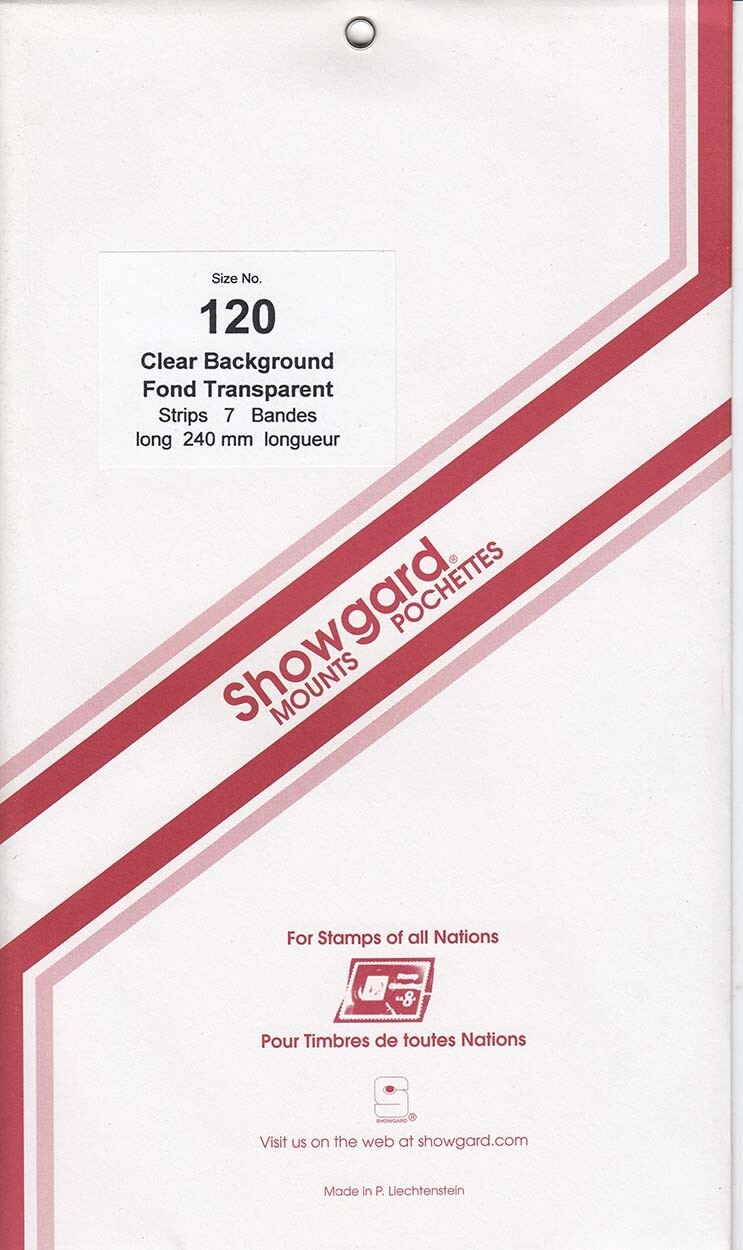 Showgard Stamp Mount Strips: 120mm - Clear