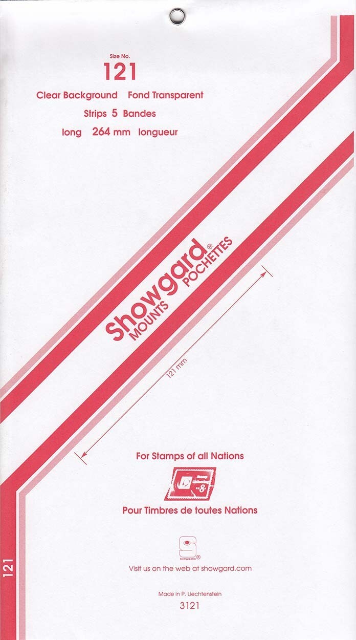 Showgard Stamp Mount Strips: 121mm - Clear Showgard Stamp Mount Strips: 121mm - Clear