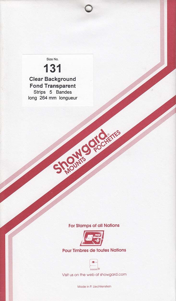 Showgard Stamp Mount Strips: 131mm - Clear