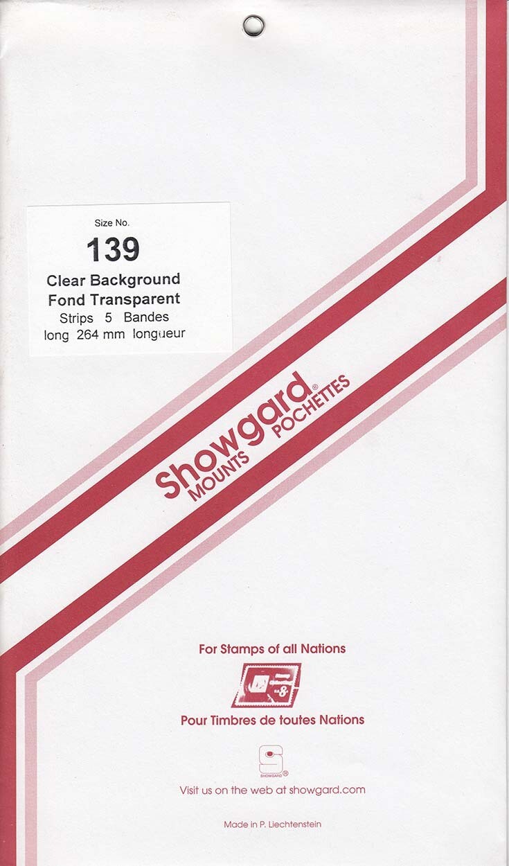 Showgard Stamp Mount Strips: 139mm - Clear
