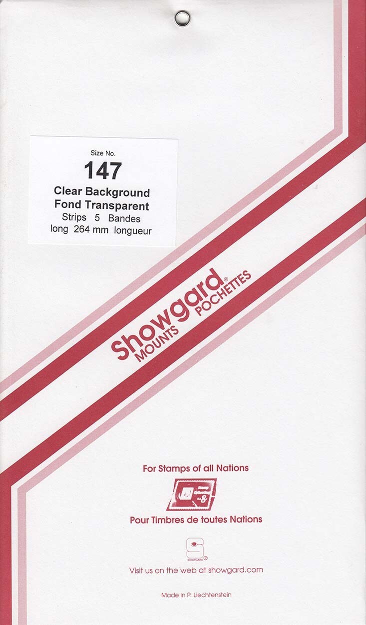 Showgard Stamp Mount Strips: 147mm - Clear Showgard Stamp Mount Strips: 147mm - Clear