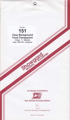 Showgard Stamp Mount Strips: 151mm - Clear Showgard Stamp Mount Strips: 151mm - Clear