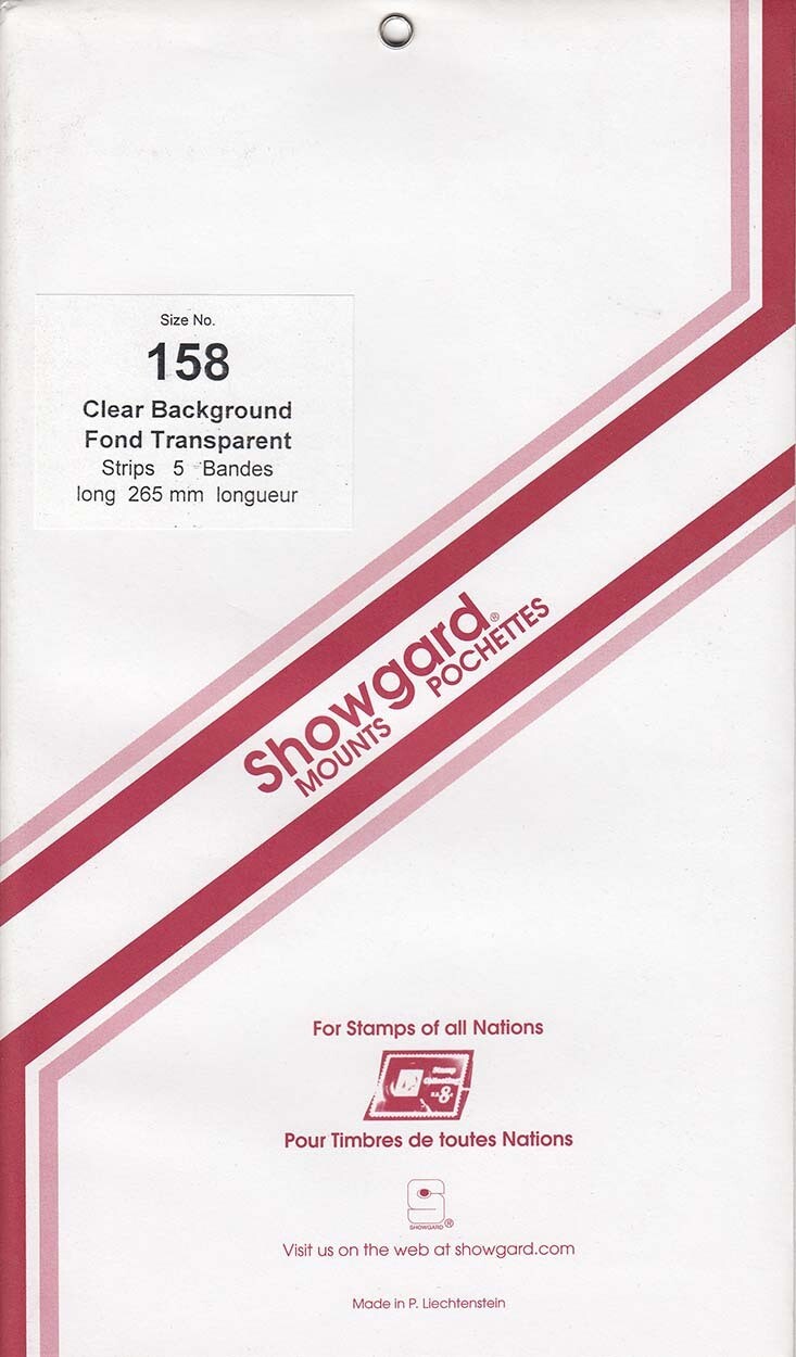Showgard Stamp Mount Strips: 158mm - Clear