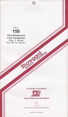 Showgard Stamp Mount Strips: 158mm - Clear Showgard Stamp Mount Strips: 158mm - Clear