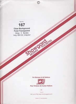 Showgard Stamp Mount Strips: 167mm - Clear