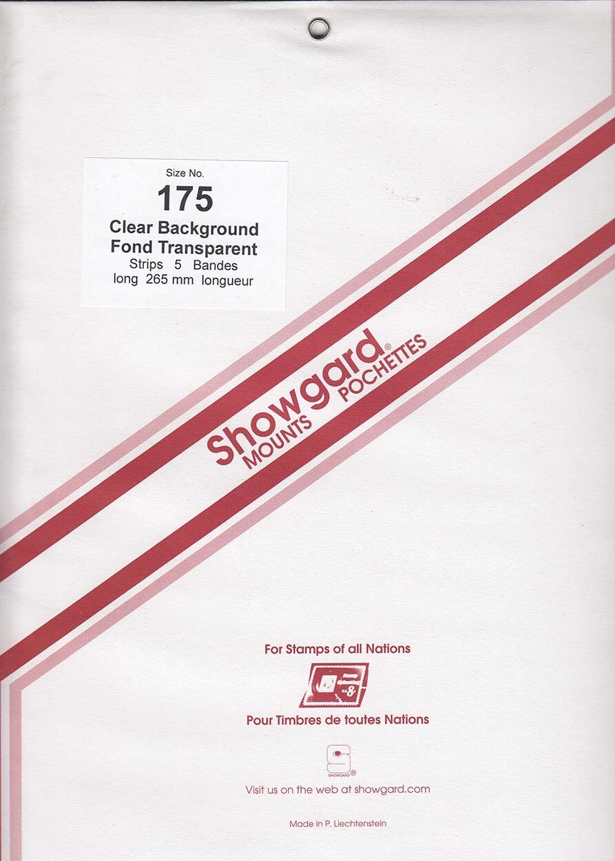 Showgard Stamp Mount Strips: 175mm - Clear