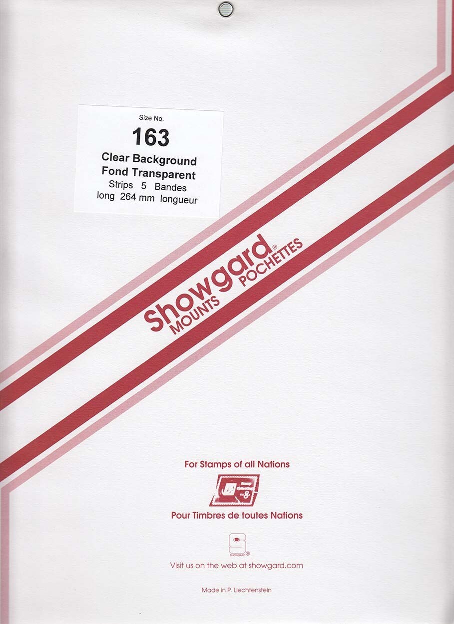 Showgard Stamp Mount Strips: 163mm - Clear
