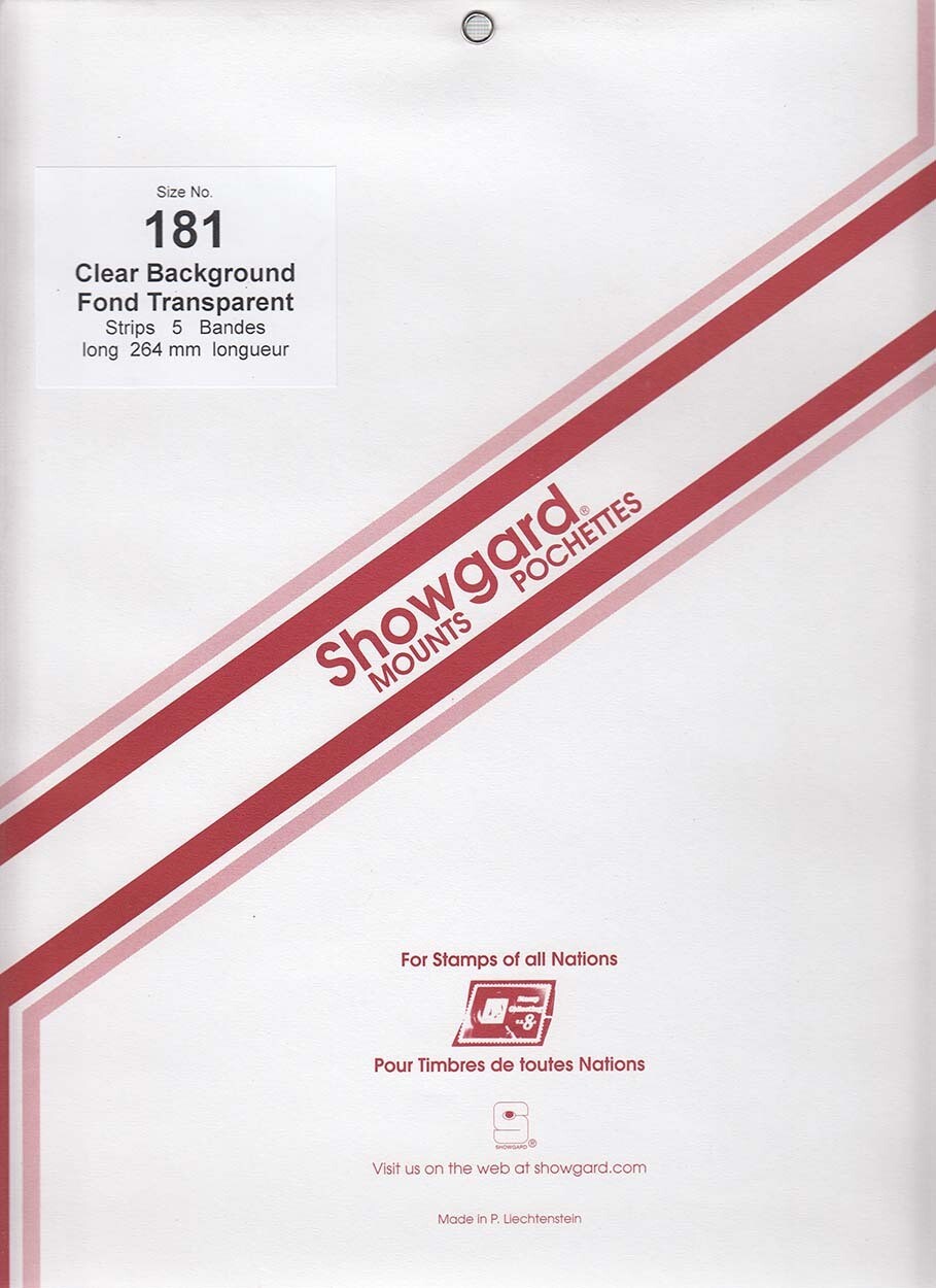 Showgard Stamp Mount Strips: 181mm - Clear