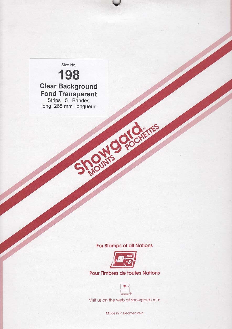 Showgard Stamp Mount Strips: 198mm - Clear