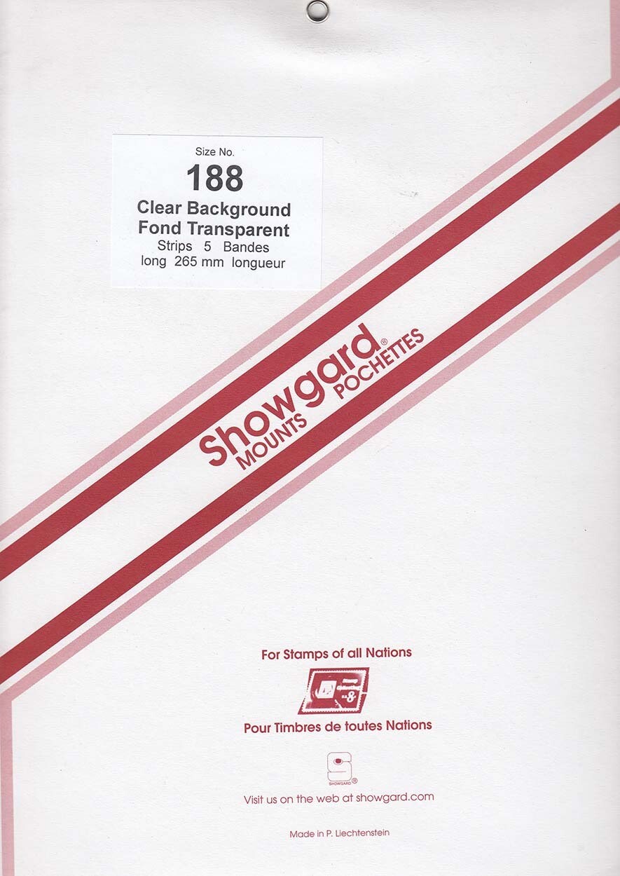 Showgard Stamp Mount Strips: 188mm - Clear