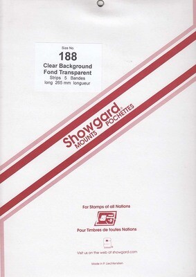 Showgard Stamp Mount Strips: 188mm - Clear