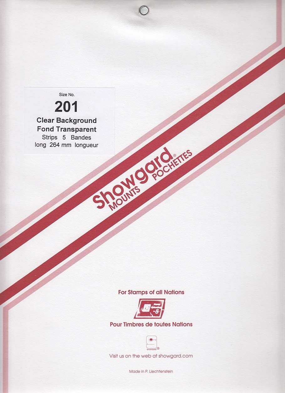 Showgard Stamp Mount Strips: 201mm - Clear Showgard Stamp Mount Strips: 201mm - Clear
