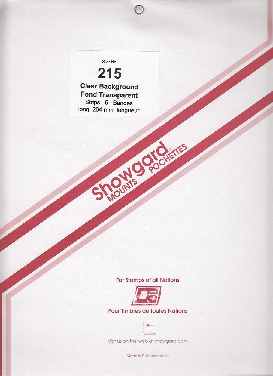 Showgard Stamp Mount Strips: 215mm - Clear