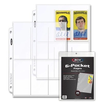 BCW Polypropylene Pages -- 6 Pocket - pack of 20 pages