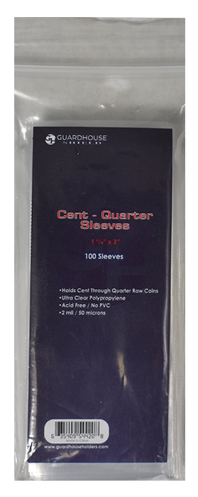 Cent through Quarter Protective Coin Sleeves