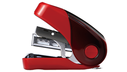 Max Flat Clinch Light Effort Compact Stapler - Red