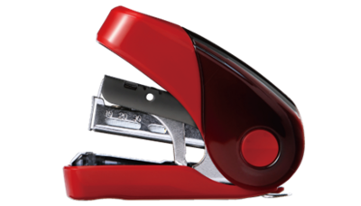 Max Flat Clinch Light Effort Compact Stapler - Red
