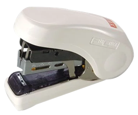 Max Flat Clinch Light Effort Compact Stapler - White