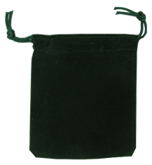 Velour Drawstring Pouch - 2.75x3.25 Green- Pack of 25 Velour Drawstring Pouch - 2.75x3.25 Green- Pack of 25