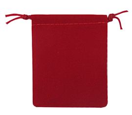 Velour Drawstring Pouch - 2.75x3.25 Red- Pack of 25