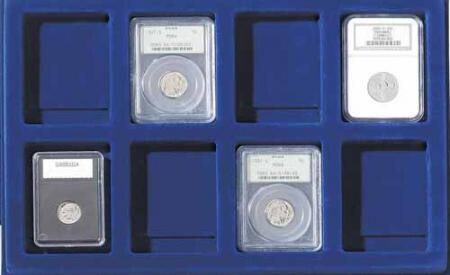 Lighthouse Blue Coin Tray -- 8 Slab Spaces -- 64x86mm (Set of 2)