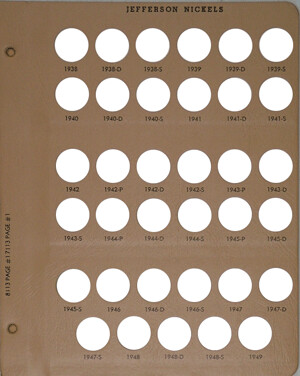 Dansco Album 7113: Jefferson Nickels, 1938-2005