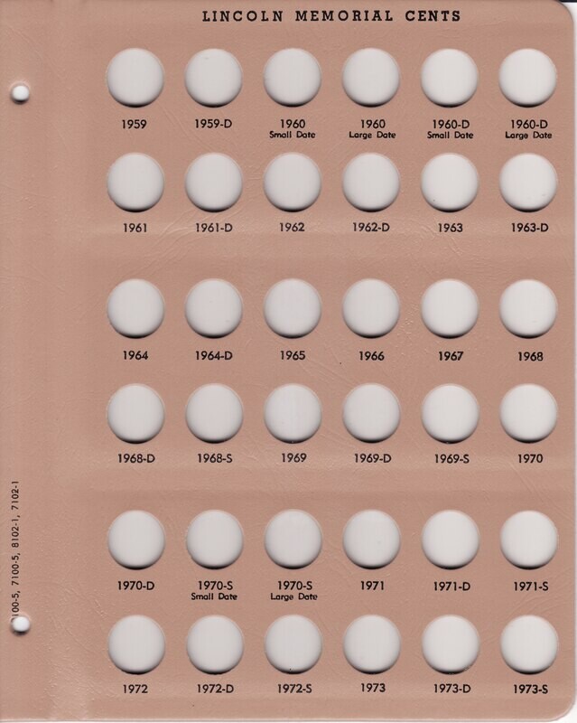 Dansco Album 8102: Lincoln Memorial Cents w/ Proofs, 1959-2009