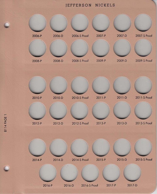 Dansco Album 8114: Jefferson Nickels w/Proofs, 2006-2029