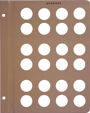 Dansco Album 7137: Quarters Plain - 4 Blank Pages / 96 Ports