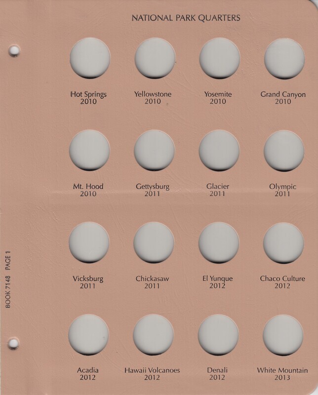 Dansco Album 7148: National Parks Quarters Date Set, 2010-2021