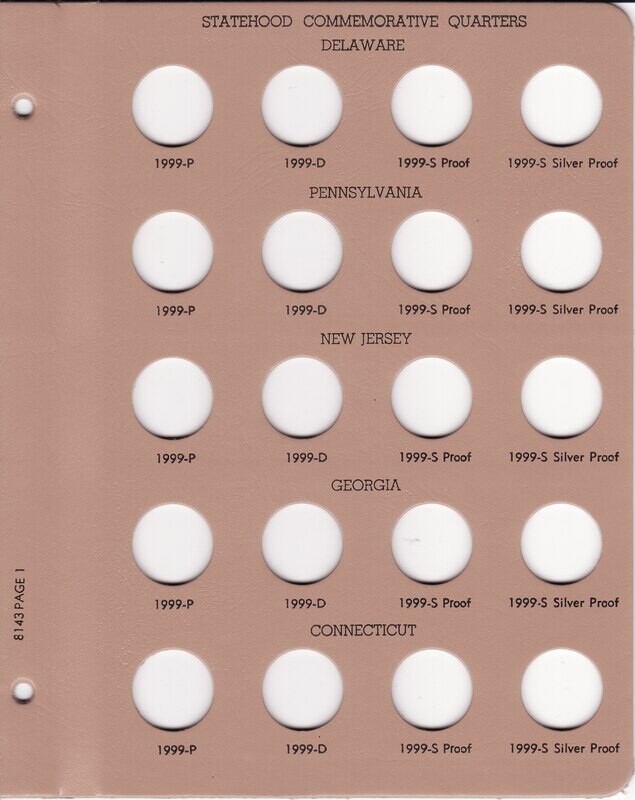Dansco Album 8143: Statehood Quarters w/ Proofs, 1999-2003