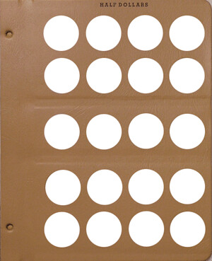 Dansco Album 7157: Half Dollars Plain - 4 Blank Pages / 80 Ports