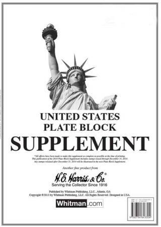 HE Harris Stamp Album Supplement -- US Plate Block - 2014
