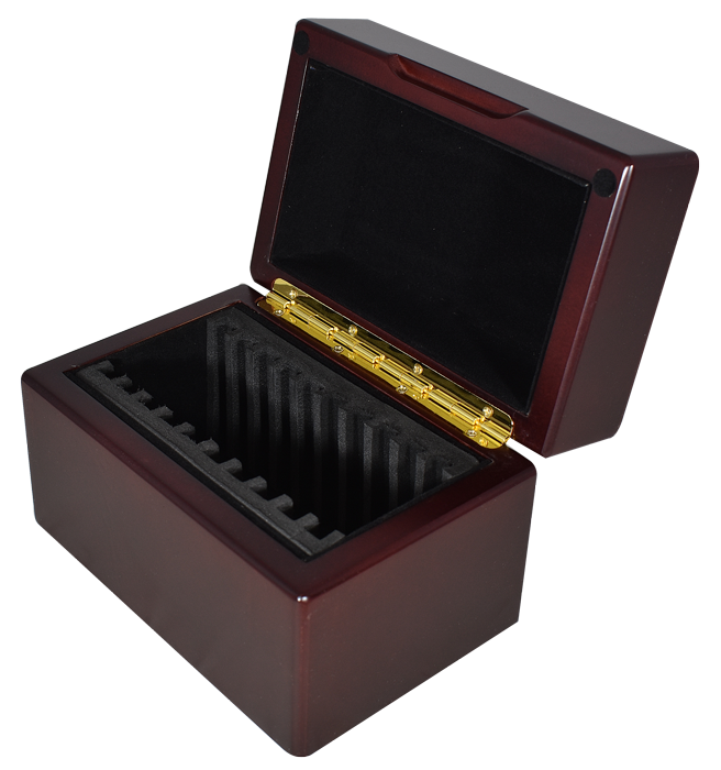 Wood Display Box - 10 NGC or PCGS slabs - Dark Finish