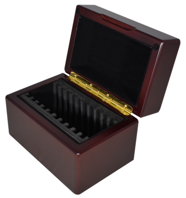 Wood Display Box - 10 NGC or PCGS slabs - Dark Finish