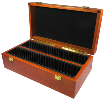 Wood Display Box - 50 PCGS or NGC Slabs - Light Finish Wood Display Box - 50 PCGS or NGC Slabs - Light Finish