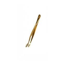 Prinz Standard Stamp Tongs Cranked Spade Tip (Gold Plated)
