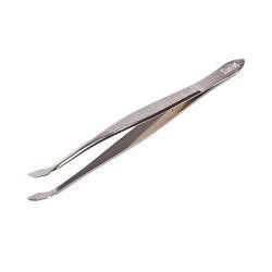 Prinz Long Stamp Tongs Professional Cranked Spade Tip