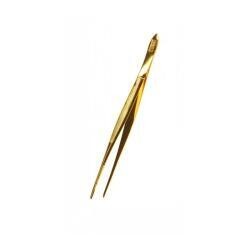 Prinz Long Stamp Tongs Professional Very Pointed Tip (Gold Plated)