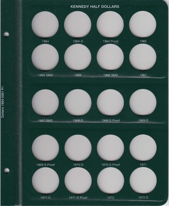 Intercept Shield Album: Kennedy Half Dollars 1964-2001