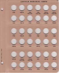 Dansco Replacement Page 7100-5/7102-1/8100-5/8102-1: Lincoln Memorial Cents (1959 to 1973-S)