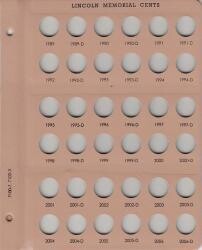 Dansco Replacement Page 7100-7/7102-3: Lincoln Memorial Cents (1989 to 2006-D)