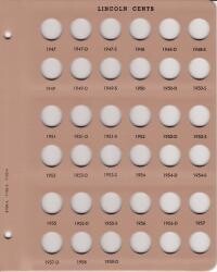 Dansco Replacement Page 7100-4/7103-4/8100-4: Lincoln Wheat Cents (1947 to 1958-D)