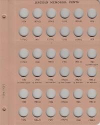Dansco Replacement Page 7100-6/7102-2: Lincoln Memorial Cents (1974 to 1988-D)