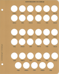 Dansco Replacement Page 7113-2/8113-2: Jefferson Nickels (1949-D to 1964)