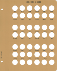 Dansco Replacement Page 7123-2: Mercury Dimes (1934 to 1945)