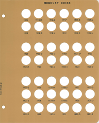 Dansco Replacement Page 7123-1: Mercury Dimes (1916 to 1931)