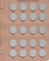 Dansco Replacement Page 7165-1: Franklin Half Dollars (1948 to 1955)